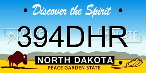 394DHR North Dakota License Plate
