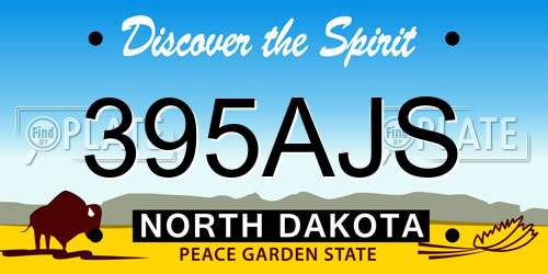 395AJS North Dakota License Plate