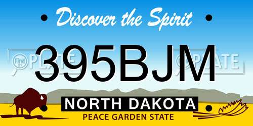 395BJM North Dakota License Plate