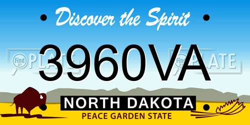 3960VA North Dakota License Plate
