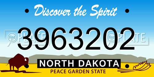 3963202 North Dakota License Plate
