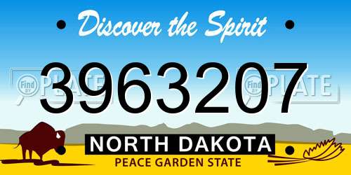 3963207 North Dakota License Plate
