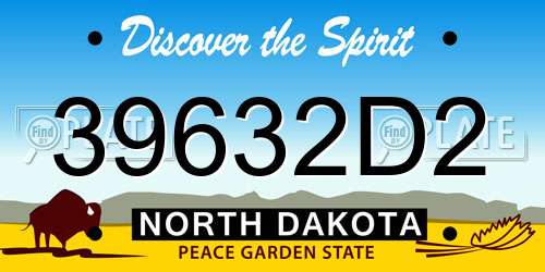 39632D2 North Dakota License Plate