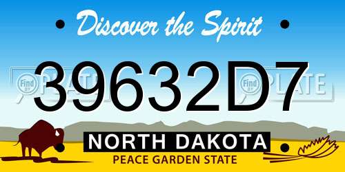 39632D7 North Dakota License Plate