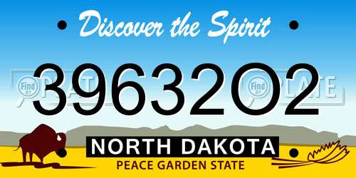 39632O2 North Dakota License Plate