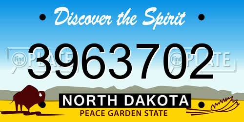 3963702 North Dakota License Plate