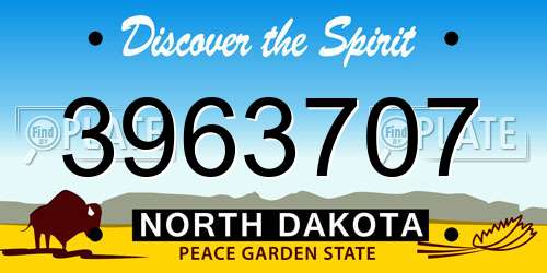 3963707 North Dakota License Plate