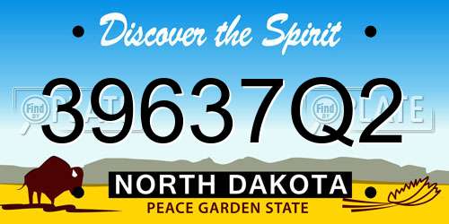 39637Q2 North Dakota License Plate