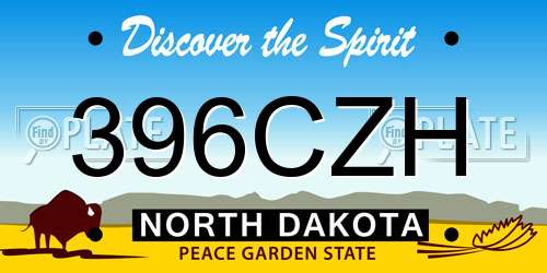 396CZH North Dakota License Plate