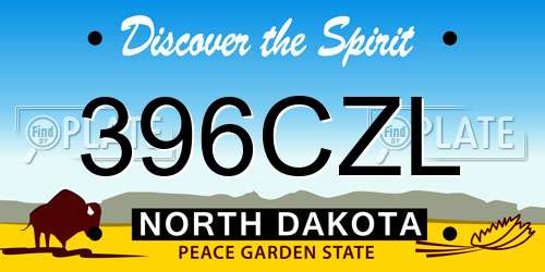 396CZL North Dakota License Plate