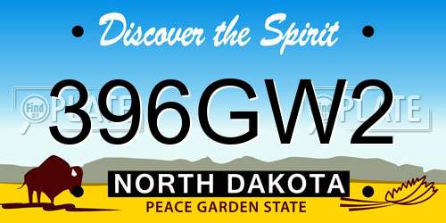 396GW2 North Dakota License Plate
