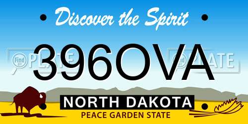 396OVA North Dakota License Plate