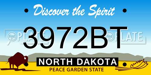 3972BT North Dakota License Plate