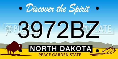 3972BZ North Dakota License Plate
