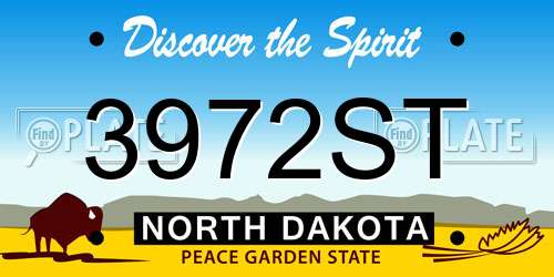 3972ST North Dakota License Plate