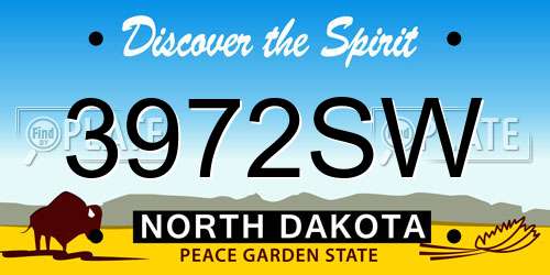 3972SW North Dakota License Plate