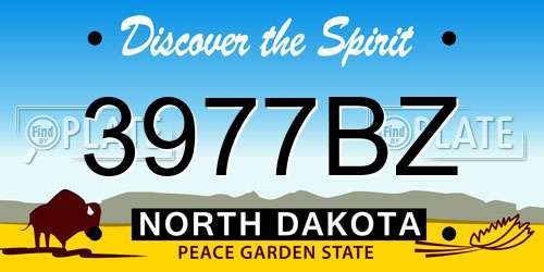 3977BZ North Dakota License Plate