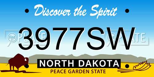 3977SW North Dakota License Plate