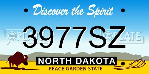 3977SZ North Dakota License Plate