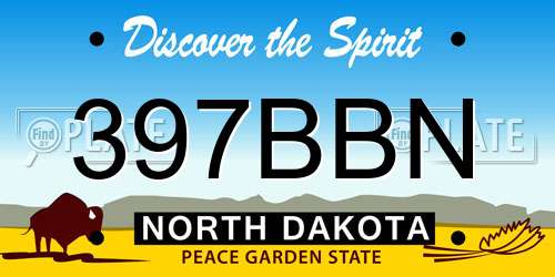 397BBN North Dakota License Plate