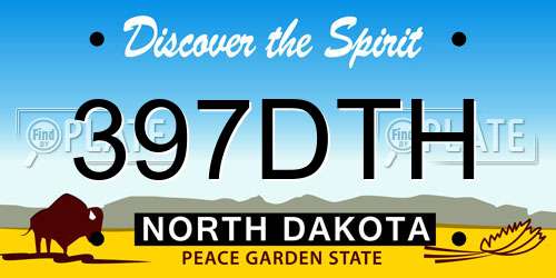 397DTH North Dakota License Plate