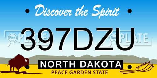 397DZU North Dakota License Plate