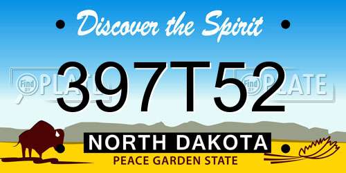 397T52 North Dakota License Plate