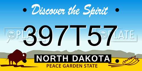 397T57 North Dakota License Plate