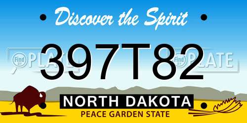 397T82 North Dakota License Plate