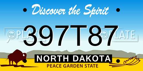 397T87 North Dakota License Plate