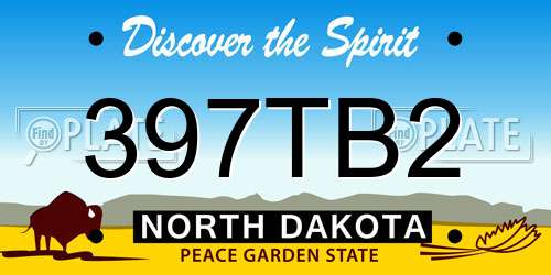 397TB2 North Dakota License Plate