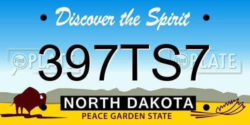 397TS7 North Dakota License Plate