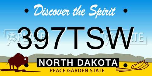 397TSW North Dakota License Plate