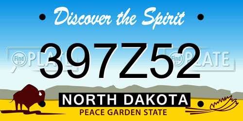 397Z52 North Dakota License Plate