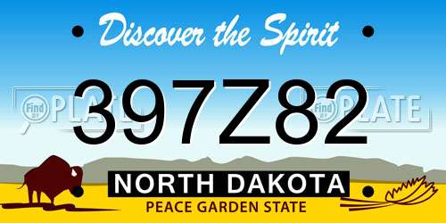 397Z82 North Dakota License Plate