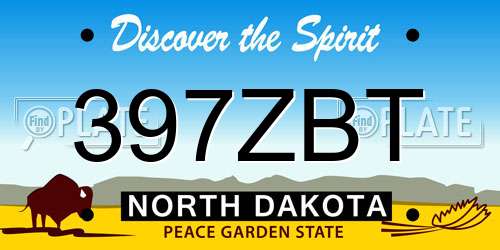 397ZBT North Dakota License Plate