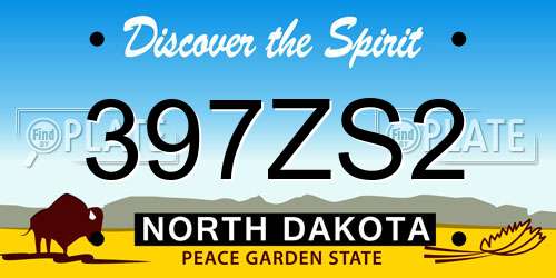 397ZS2 North Dakota License Plate