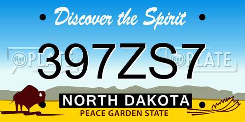 397ZS7 North Dakota License Plate