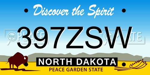 397ZSW North Dakota License Plate