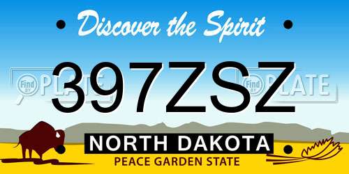 397ZSZ North Dakota License Plate
