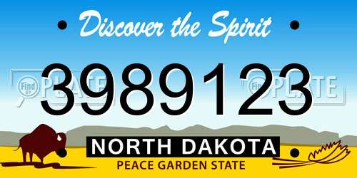 3989123 North Dakota License Plate
