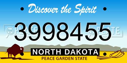 3998455 North Dakota License Plate