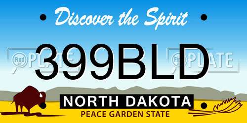 399BLD North Dakota License Plate