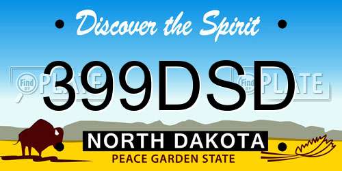 399DSD North Dakota License Plate