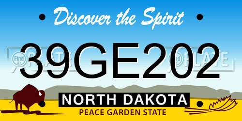 39GE202 North Dakota License Plate