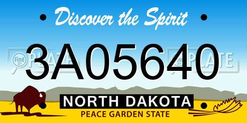 3A05640 North Dakota License Plate