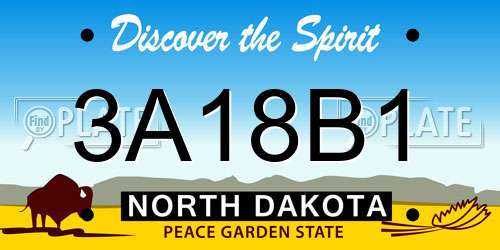 3A18B1 North Dakota License Plate