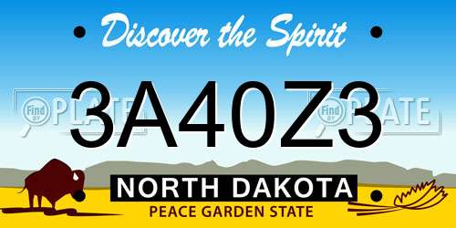 3A40Z3 North Dakota License Plate