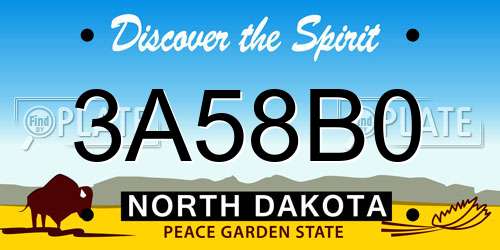 3A58B0 North Dakota License Plate