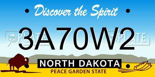 3A70W2 North Dakota License Plate